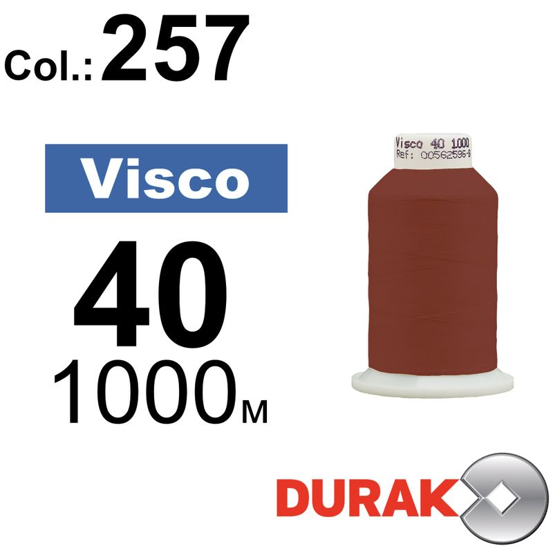 Нитки для машинной вышивки, Visco, вискоза, N40 (120D/2), длина 1000 м., цвет (0257) к10