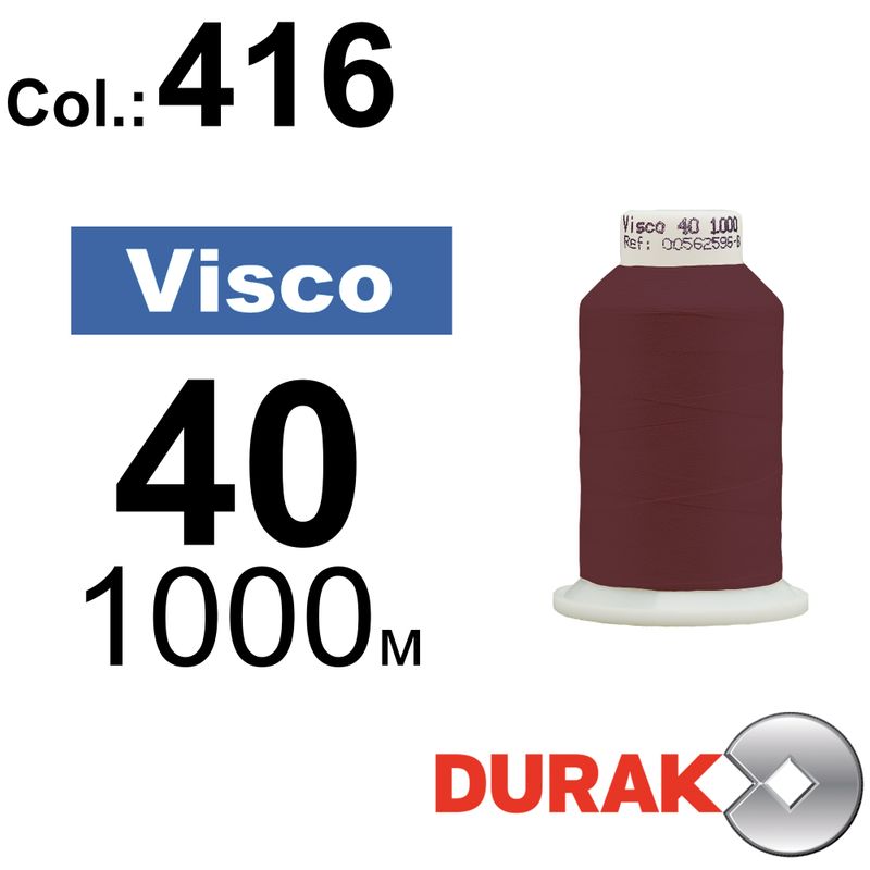 Нитки для машинной вышивки, Visco, вискоза, N40 (120D/2), длина 1000 м., цвет (0416) к11