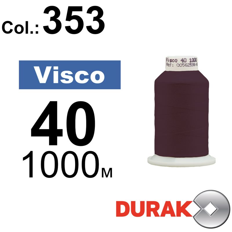 Нитки для машинной вышивки, Visco, вискоза, N40 (120D/2), длина 1000 м., цвет (0353) к11
