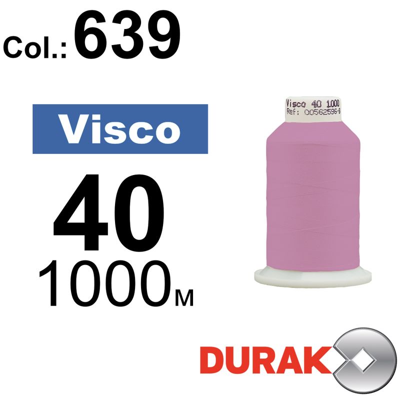 Нитки для машинной вышивки, Visco, вискоза, N40 (120D/2), длина 1000 м., цвет (0639) к12