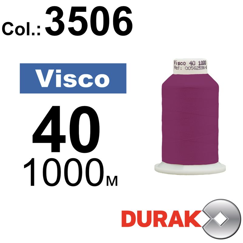 Нитки для машинной вышивки, Visco, вискоза, N40 (120D/2), длина 1000 м., цвет (3506) к12