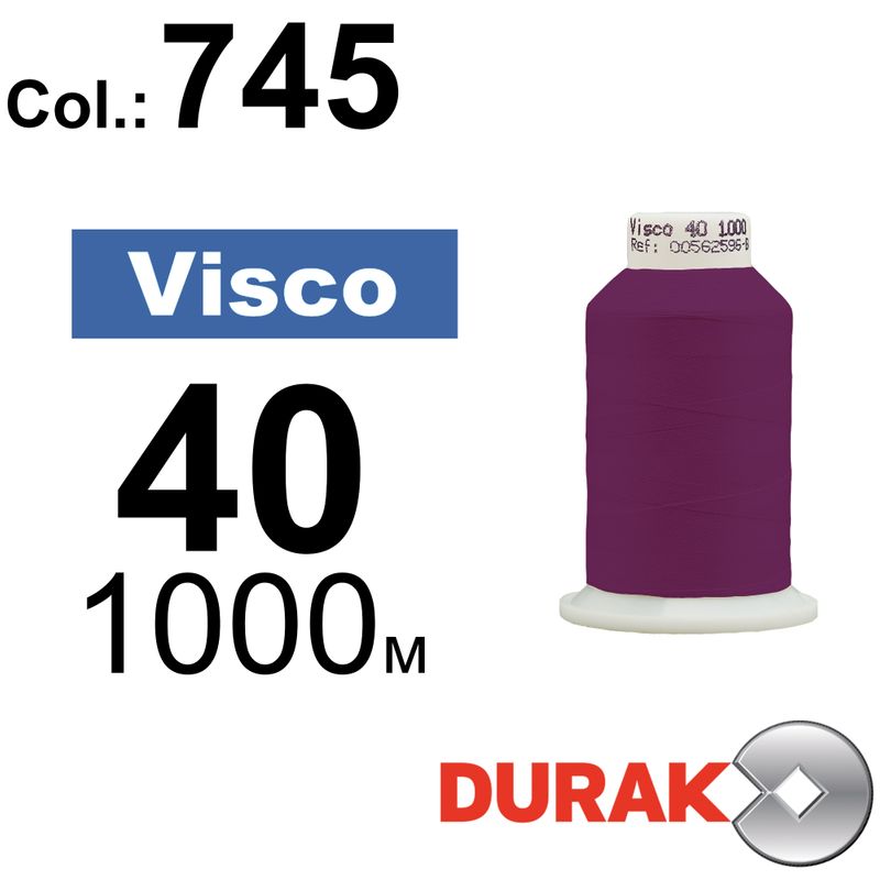 Нитки для машинной вышивки, Visco, вискоза, N40 (120D/2), длина 1000 м., цвет (0745) к12