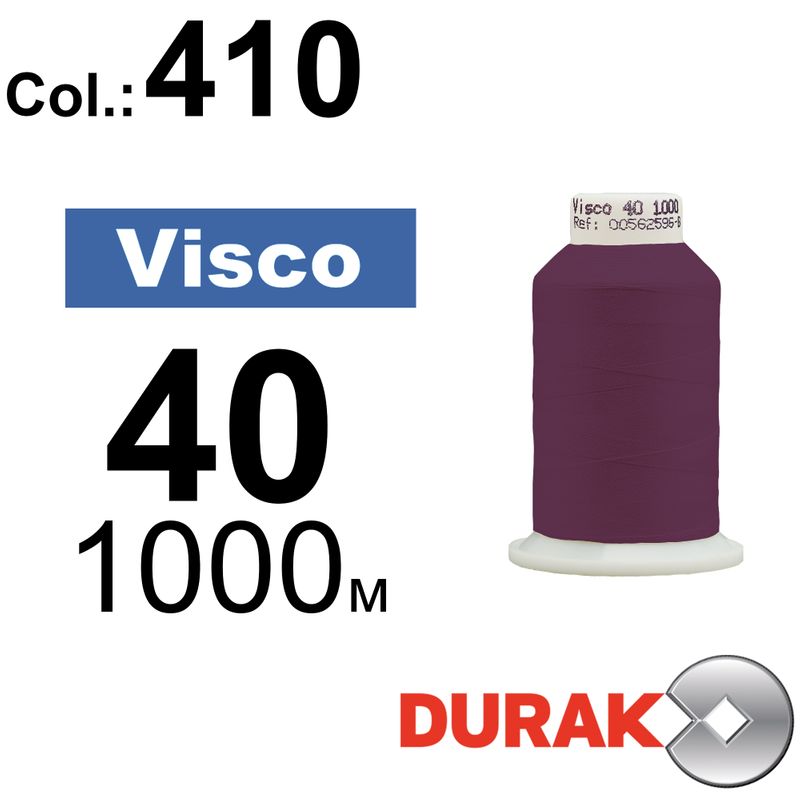 Нитки для машинной вышивки, Visco, вискоза, N40 (120D/2), длина 1000 м., цвет (0410) к12
