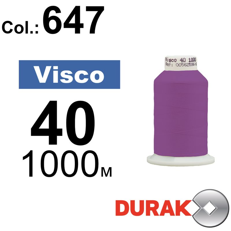 Нитки для машинной вышивки, Visco, вискоза, N40 (120D/2), длина 1000 м., цвет (0647) к12