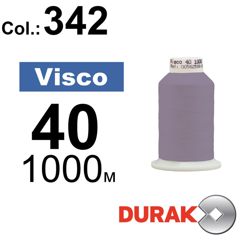 Нитки для машинной вышивки, Visco, вискоза, N40 (120D/2), длина 1000 м., цвет (0342) к12