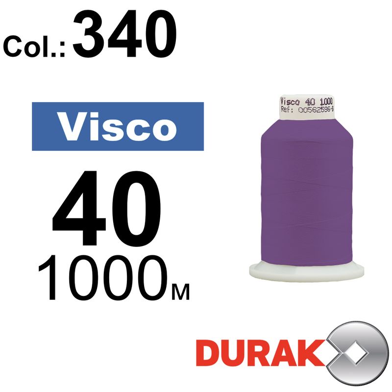 Нитки для машинной вышивки, Visco, вискоза, N40 (120D/2), длина 1000 м., цвет (0340) к12
