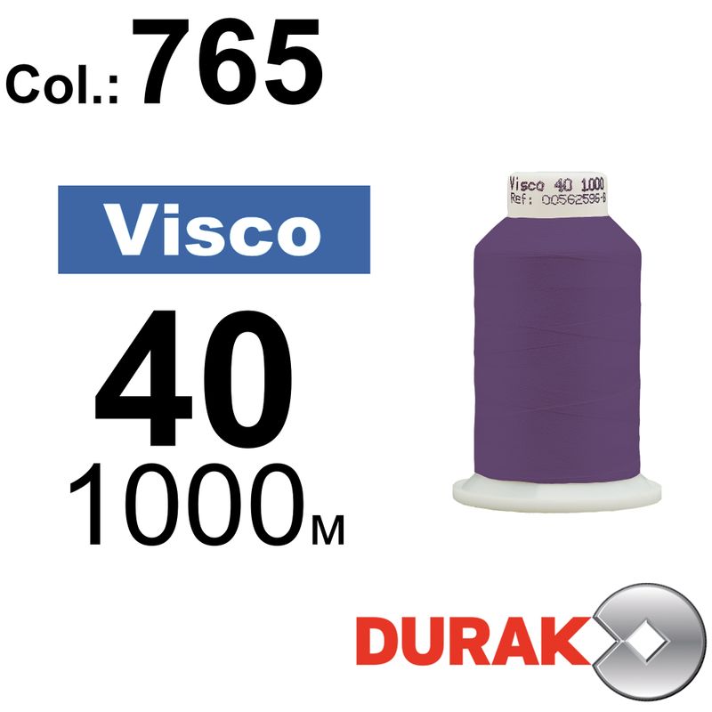 Нитки для машинной вышивки, Visco, вискоза, N40 (120D/2), длина 1000 м., цвет (0765) к12