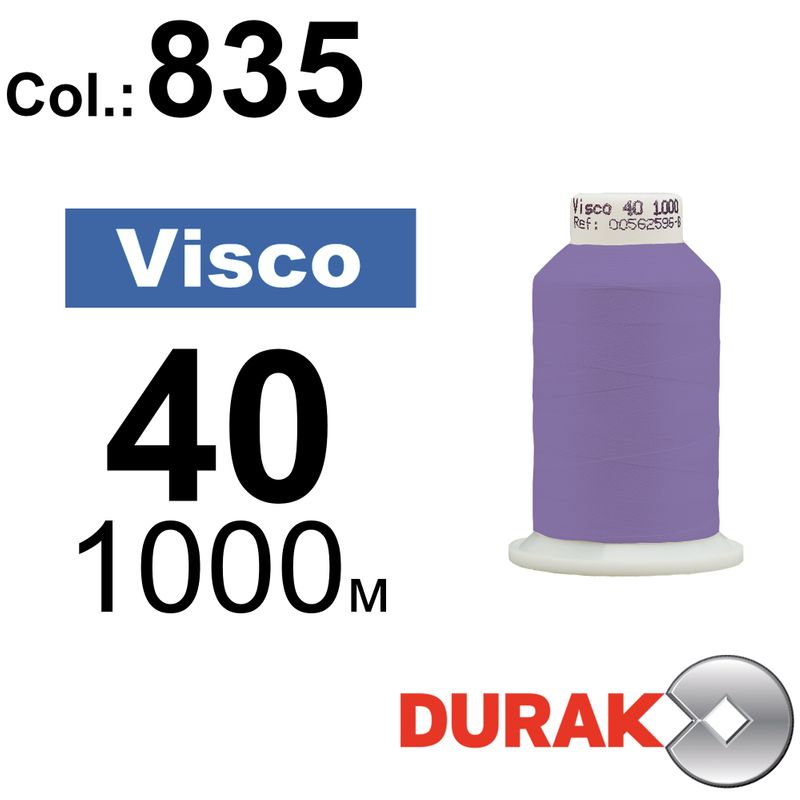 Нитки для машинной вышивки, Visco, вискоза, N40 (120D/2), длина 1000 м., цвет (0835) к12