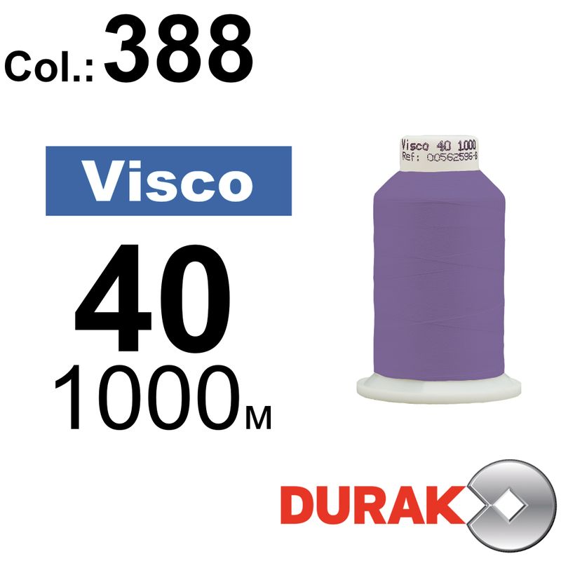 Нитки для машинной вышивки, Visco, вискоза, N40 (120D/2), длина 1000 м., цвет (0388) к12