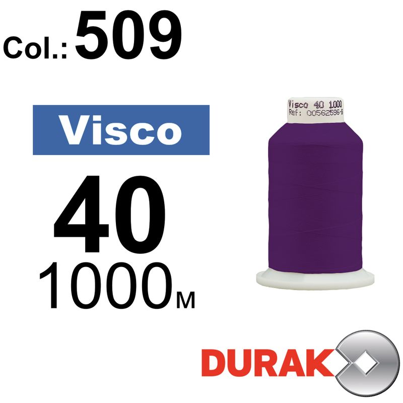 Нитки для машинной вышивки, Visco, вискоза, N40 (120D/2), длина 1000 м., цвет (0509) к12
