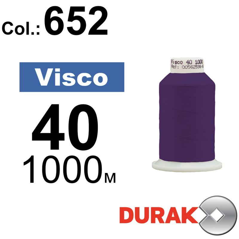 Нитки для машинной вышивки, Visco, вискоза, N40 (120D/2), длина 1000 м., цвет (0652) к12