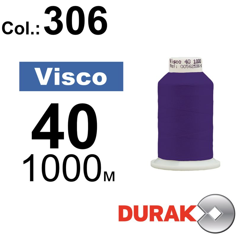 Нитки для машинной вышивки, Visco, вискоза, N40 (120D/2), длина 1000 м., цвет (0306) к12