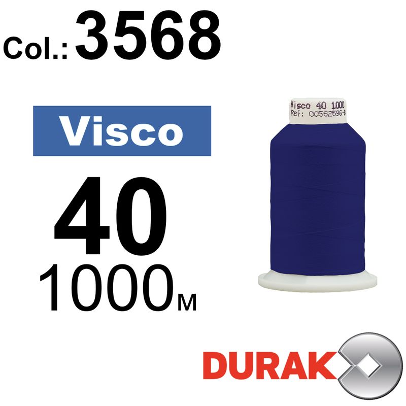 Нитки для машинной вышивки, Visco, вискоза, N40 (120D/2), длина 1000 м., цвет (3568) к13