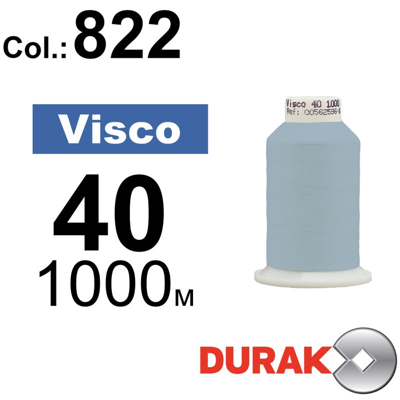 Нитки для машинной вышивки, Visco, вискоза, N40 (120D/2), длина 1000 м., цвет (0822) к14