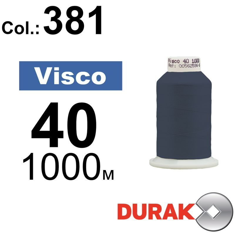 Нитки для машинной вышивки, Visco, вискоза, N40 (120D/2), длина 1000 м., цвет (0381) к14