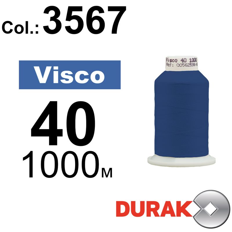 Нитки для машинной вышивки, Visco, вискоза, N40 (120D/2), длина 1000 м., цвет (3567) к14