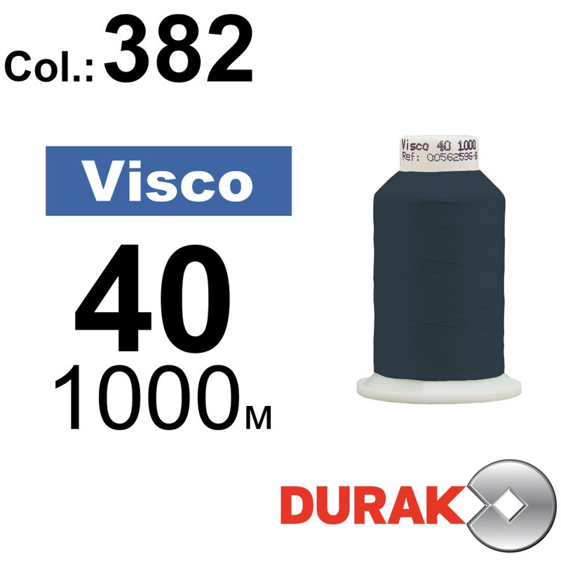 Нитки для машинной вышивки, Visco, вискоза, N40 (120D/2), длина 1000 м., цвет (0382) к14