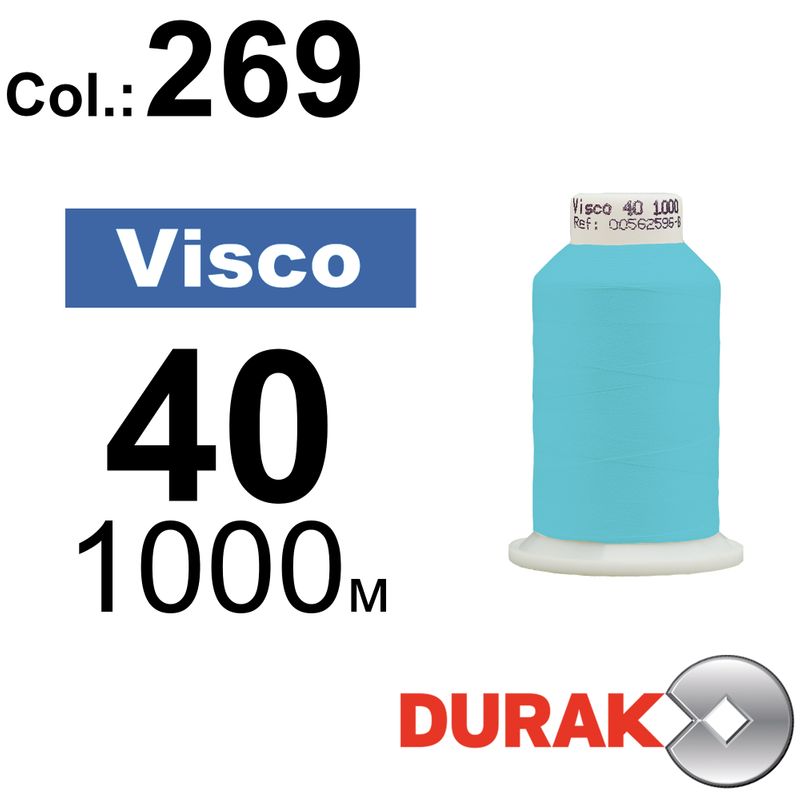 Нитки для машинной вышивки, Visco, вискоза, N40 (120D/2), длина 1000 м., цвет (0269) к15