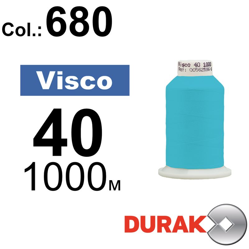 Нитки для машинной вышивки, Visco, вискоза, N40 (120D/2), длина 1000 м., цвет (0680) к15