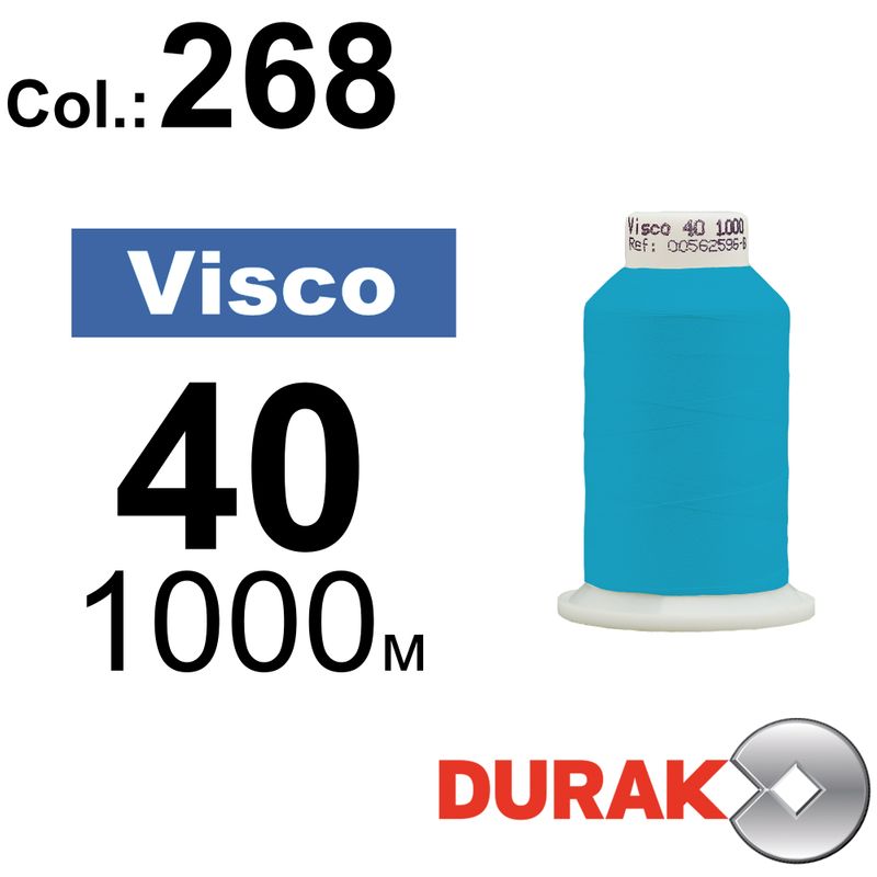 Нитки для машинной вышивки, Visco, вискоза, N40 (120D/2), длина 1000 м., цвет (0268) к15