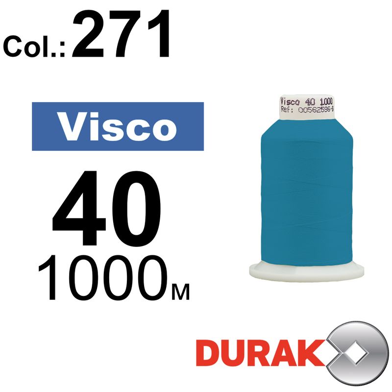 Нитки для машинной вышивки, Visco, вискоза, N40 (120D/2), длина 1000 м., цвет (0271) к15