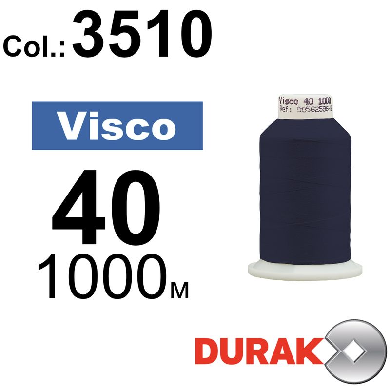 Нитки для машинной вышивки, Visco, вискоза, N40 (120D/2), длина 1000 м., цвет (3510) к15