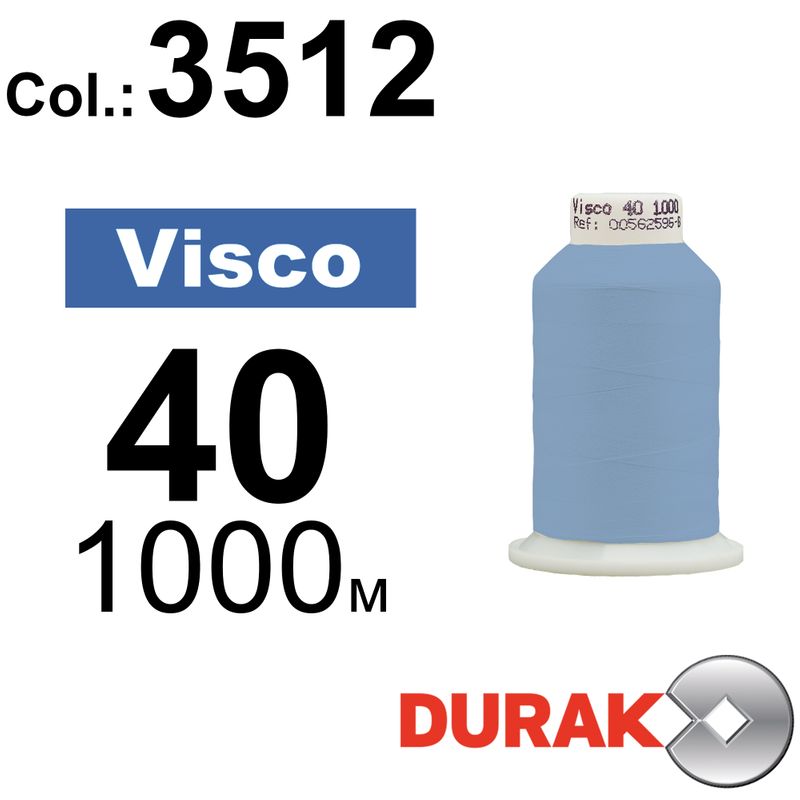 Нитки для машинной вышивки, Visco, вискоза, N40 (120D/2), длина 1000 м., цвет (3512) к15