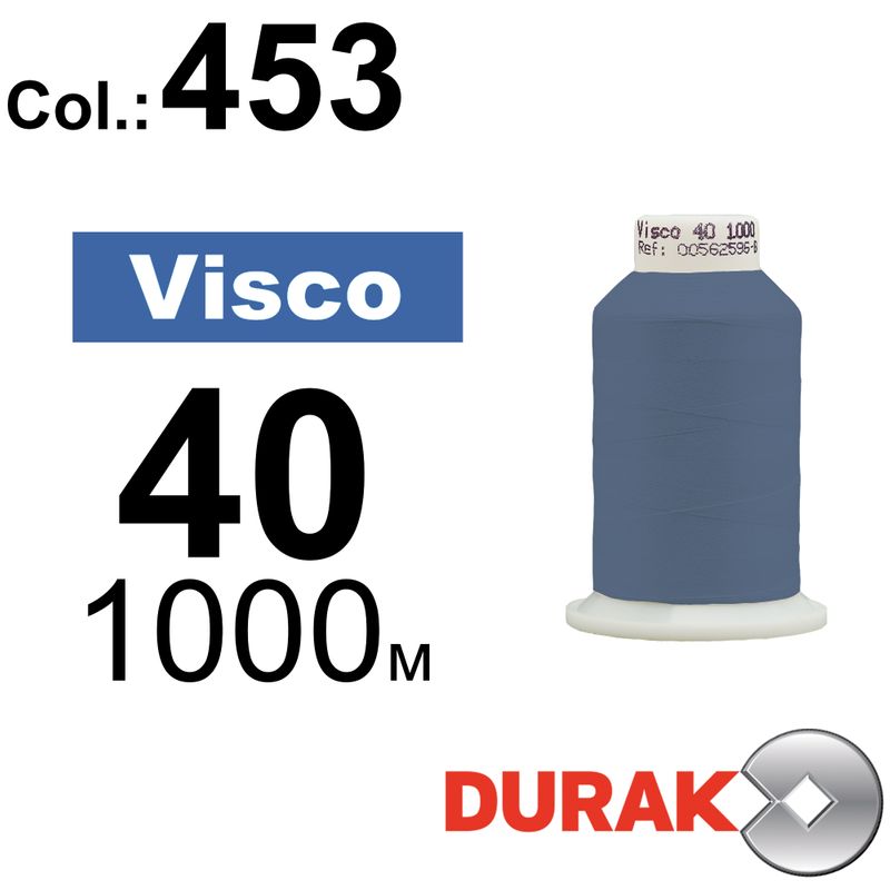 Нитки для машинной вышивки, Visco, вискоза, N40 (120D/2), длина 1000 м., цвет (0453) к15