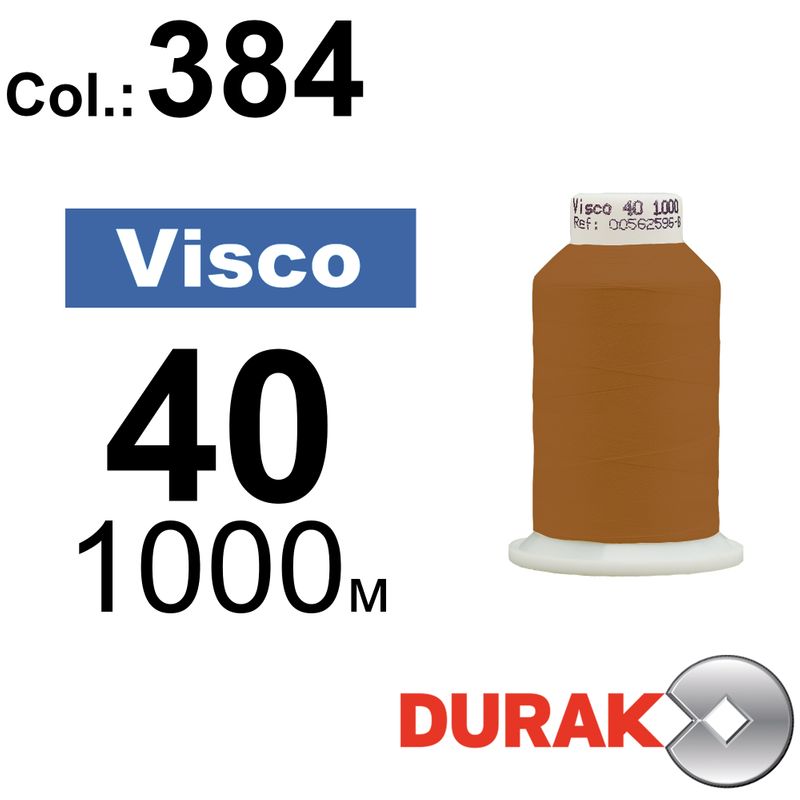 Нитки для машинной вышивки, Visco, вискоза, N40 (120D/2), длина 1000 м., цвет (0384) к16