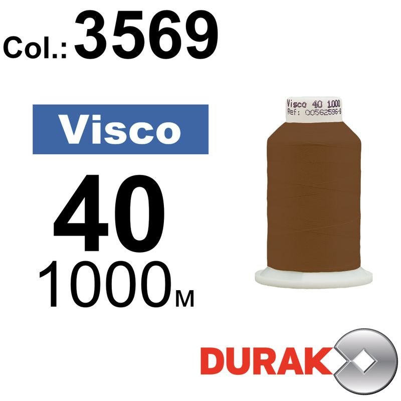 Нитки для машинной вышивки, Visco, вискоза, N40 (120D/2), длина 1000 м., цвет (3569) к16