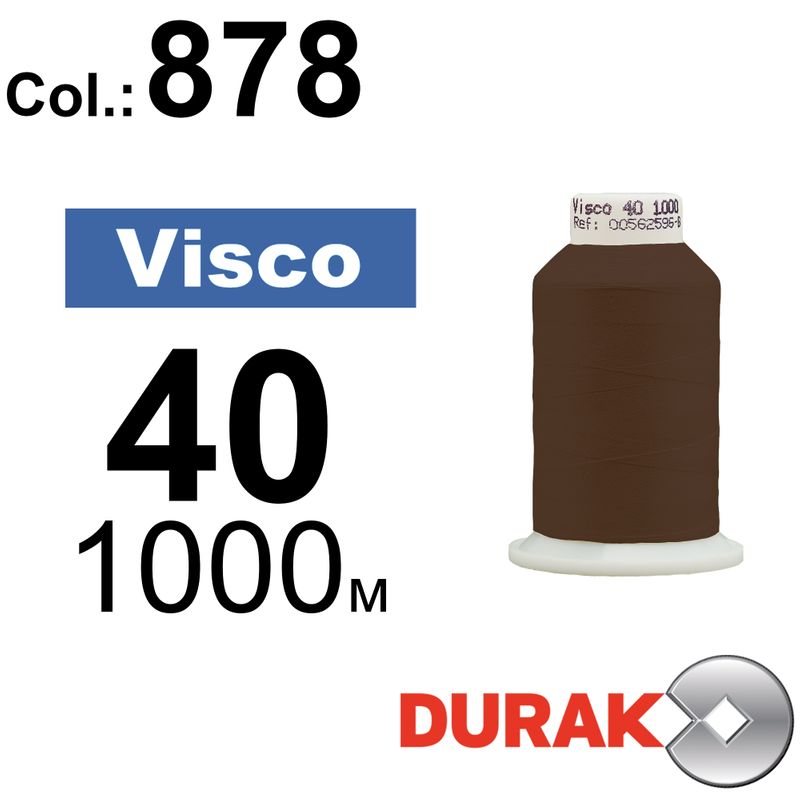 Нитки для машинной вышивки, Visco, вискоза, N40 (120D/2), длина 1000 м., цвет (0878) к16