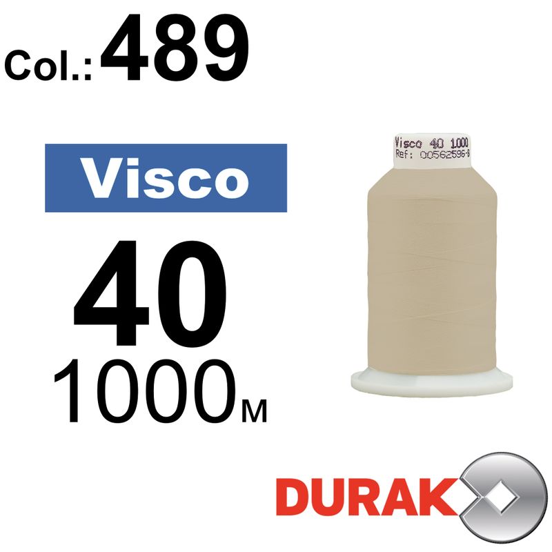 Нитки для машинной вышивки, Visco, вискоза, N40 (120D/2), длина 1000 м., цвет (0489) к17