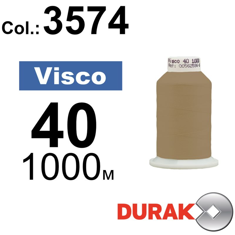 Нитки для машинной вышивки, Visco, вискоза, N40 (120D/2), длина 1000 м., цвет (3574) к17