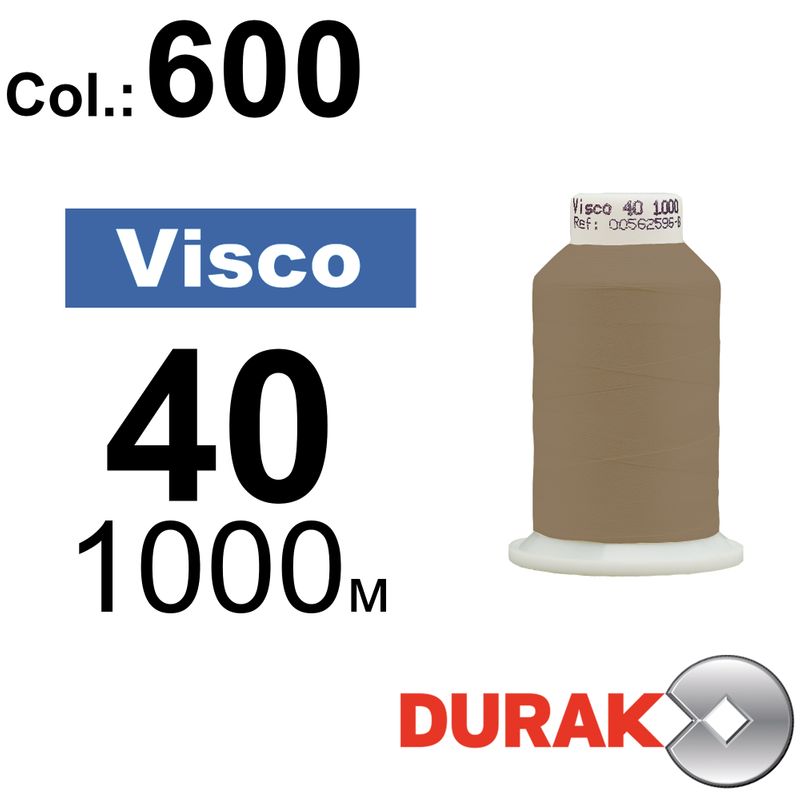 Нитки для машинной вышивки, Visco, вискоза, N40 (120D/2), длина 1000 м., цвет (0600) к17