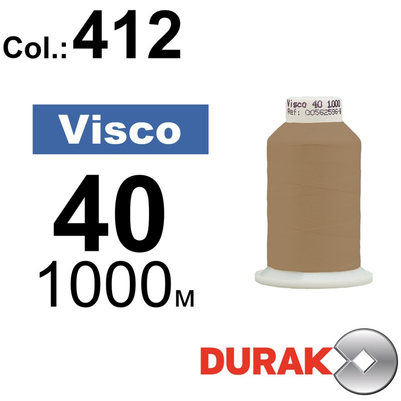 Нитки для машинной вышивки, Visco, вискоза, N40 (120D/2), длина 1000 м., цвет (0412) к17