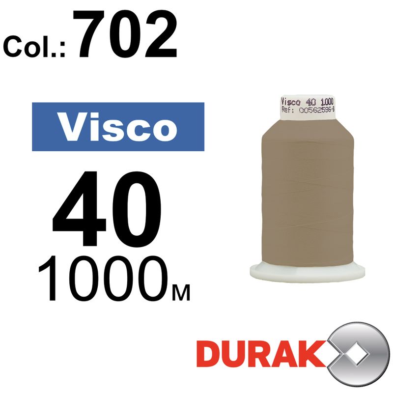 Нитки для машинной вышивки, Visco, вискоза, N40 (120D/2), длина 1000 м., цвет (0702) к17