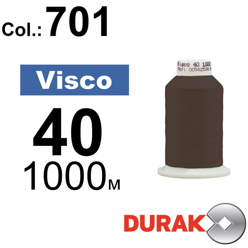 Нитки для машинной вышивки, Visco, вискоза, N40 (120D/2), длина 1000 м., цвет (0701) к17