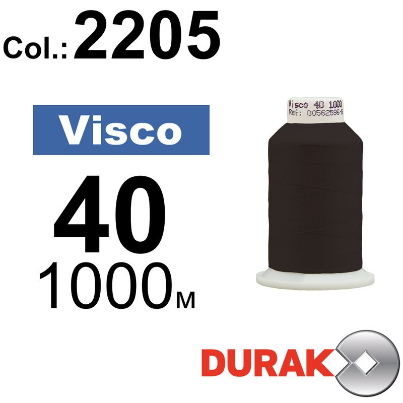 Нитки для машинной вышивки, Visco, вискоза, N40 (120D/2), длина 1000 м., цвет (2205) к17