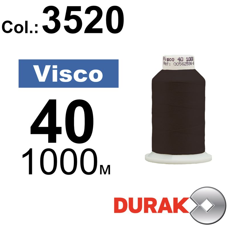 Нитки для машинной вышивки, Visco, вискоза, N40 (120D/2), длина 1000 м., цвет (3520) к17
