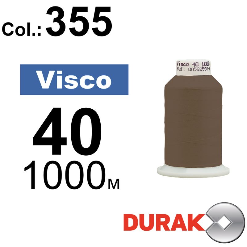 Нитки для машинной вышивки, Visco, вискоза, N40 (120D/2), длина 1000 м., цвет (0355) к18