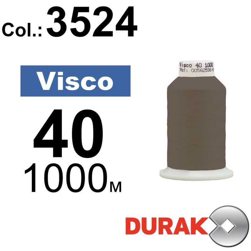 Нитки для машинной вышивки, Visco, вискоза, N40 (120D/2), длина 1000 м., цвет (3524) к18