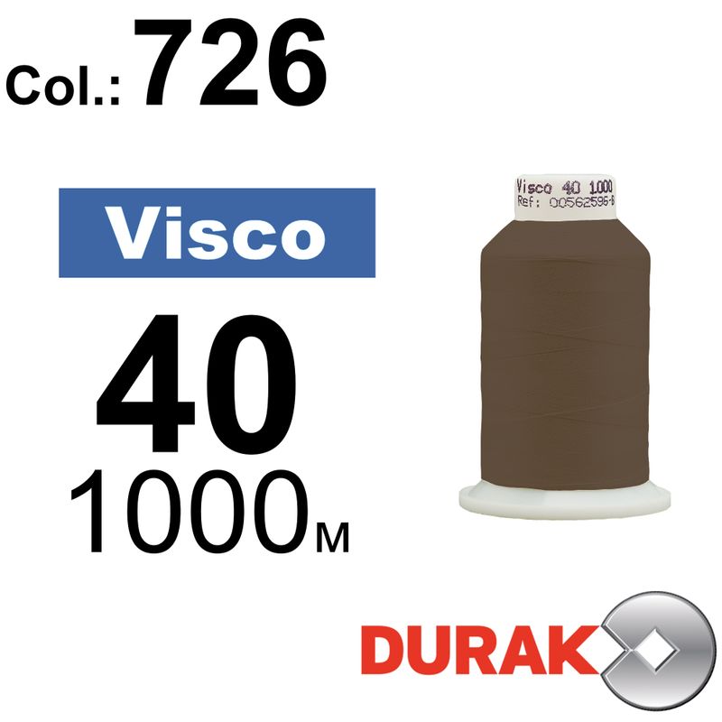 Нитки для машинной вышивки, Visco, вискоза, N40 (120D/2), длина 1000 м., цвет (0726) к18