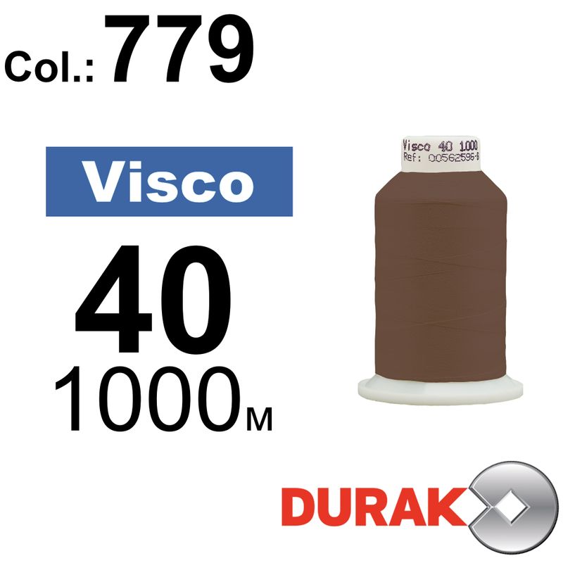 Нитки для машинной вышивки, Visco, вискоза, N40 (120D/2), длина 1000 м., цвет (0779) к18