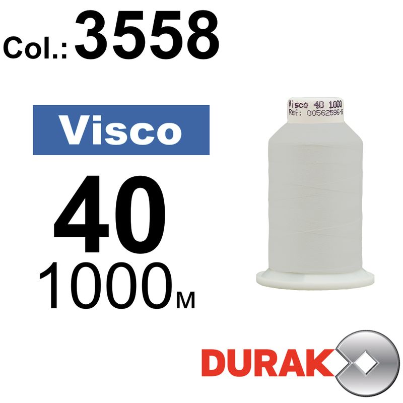 Нитки для машинной вышивки, Visco, вискоза, N40 (120D/2), длина 1000 м., цвет (3558) к19