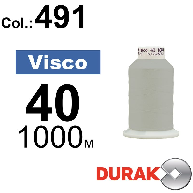 Нитки для машинной вышивки, Visco, вискоза, N40 (120D/2), длина 1000 м., цвет (0491) к19