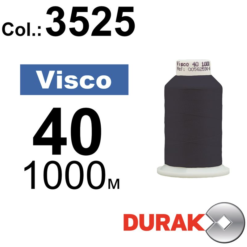 Нитки для машинной вышивки, Visco, вискоза, N40 (120D/2), длина 1000 м., цвет (3525) к19