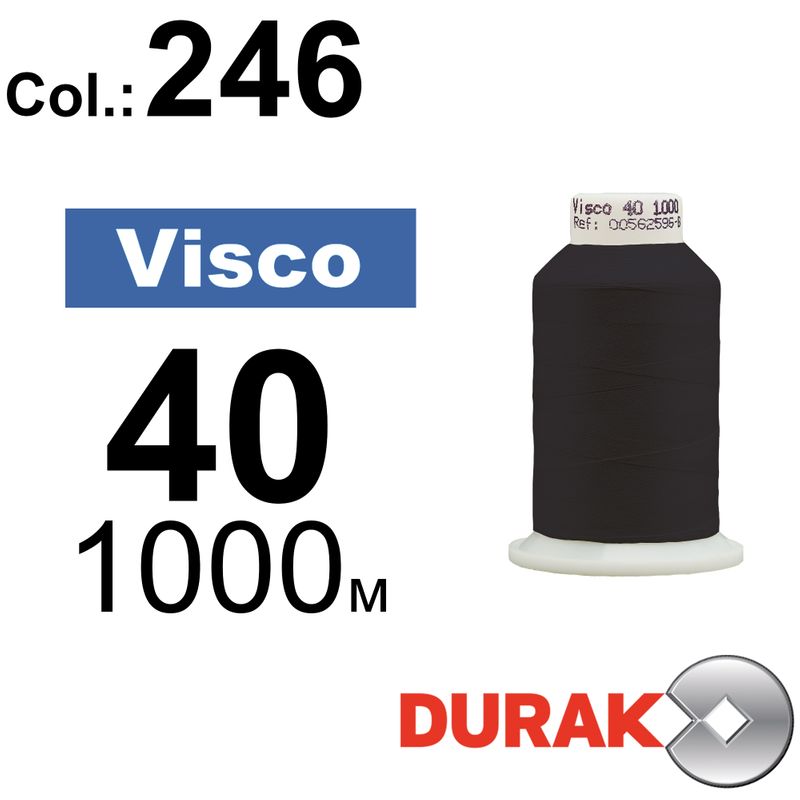 Нитки для машинной вышивки, Visco, вискоза, N40 (120D/2), длина 1000 м., цвет (0246) к19
