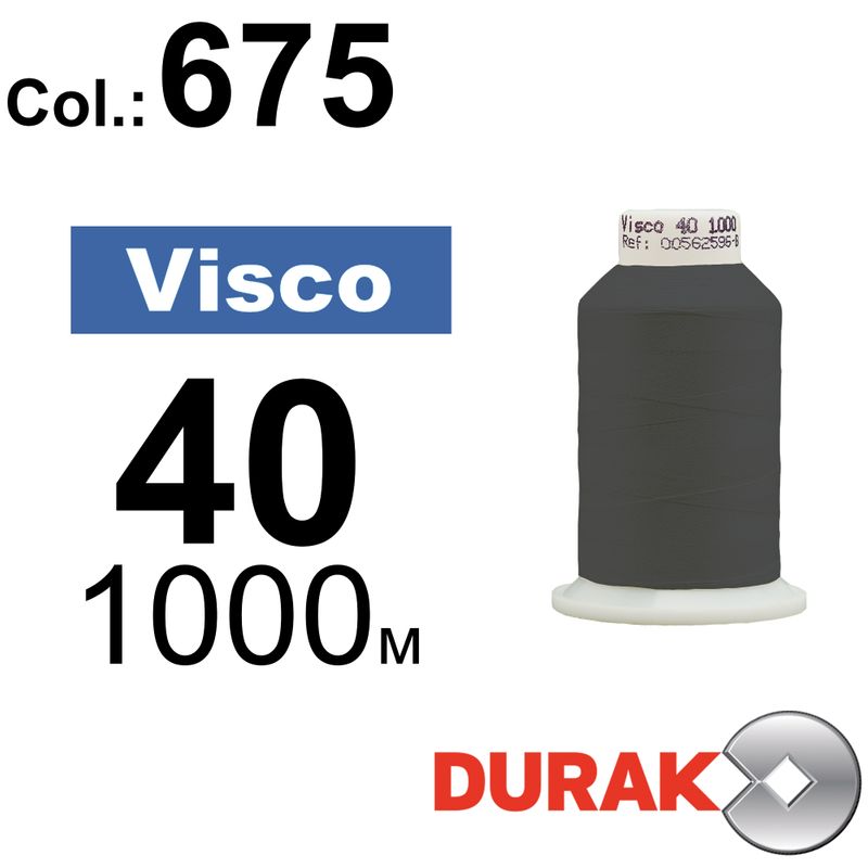 Нитки для машинной вышивки, Visco, вискоза, N40 (120D/2), длина 1000 м., цвет (0675) к19