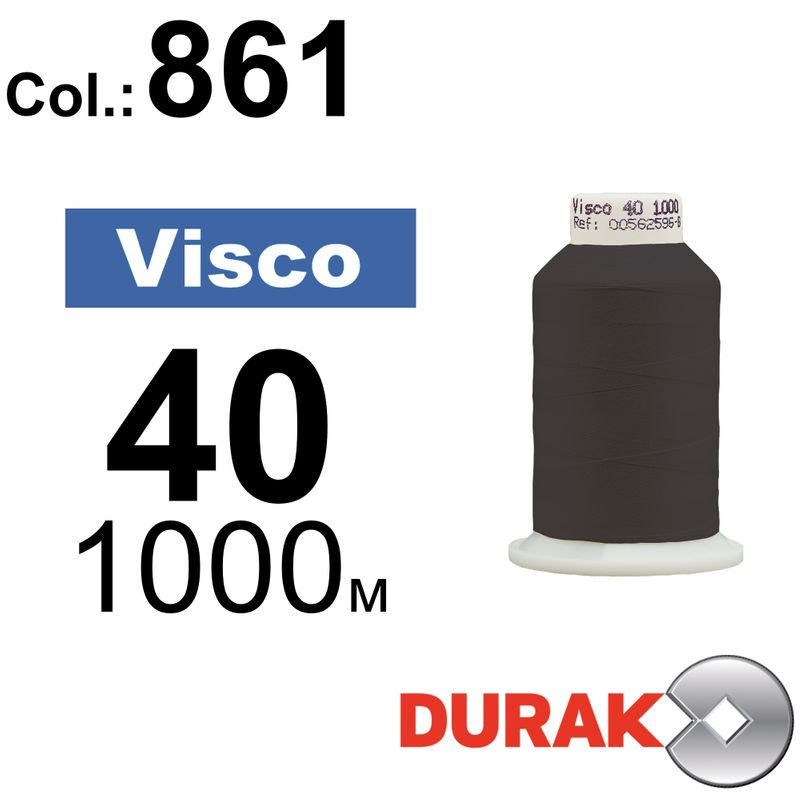 Нитки для машинной вышивки, Visco, вискоза, N40 (120D/2), длина 1000 м., цвет (0861) к19