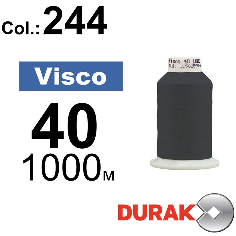 Нитки для машинной вышивки, Visco, вискоза, N40 (120D/2), длина 1000 м., цвет (0244) к19